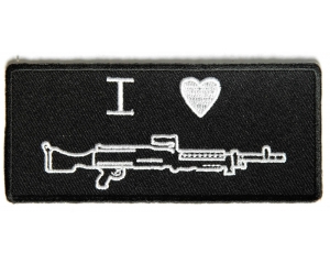 I Heart Machine Gun Patch | Embroidered Patches